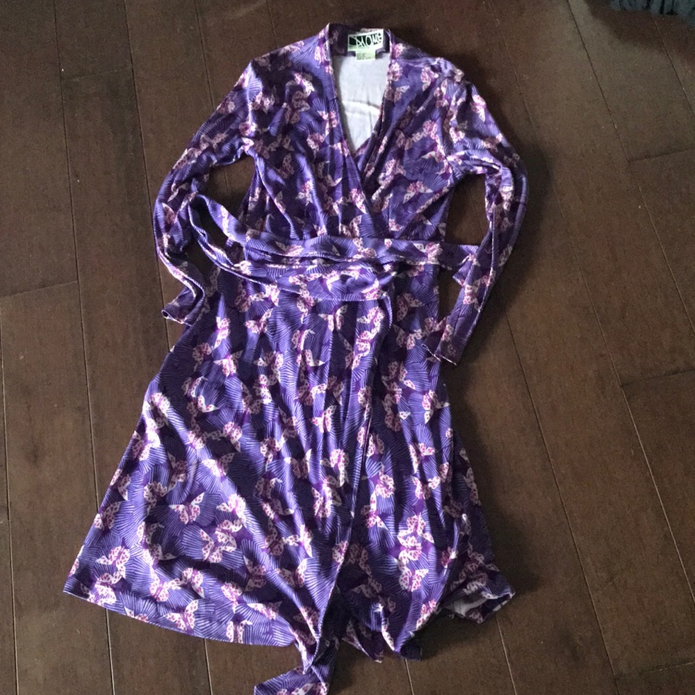 Vintage Diane Von Furstenberg purple wrap dress